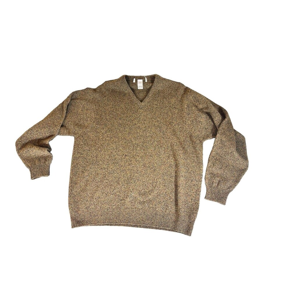 Made In UK  Mens 100% Wool V-Neck Sweater Unbranded Factory Secon Green Blend